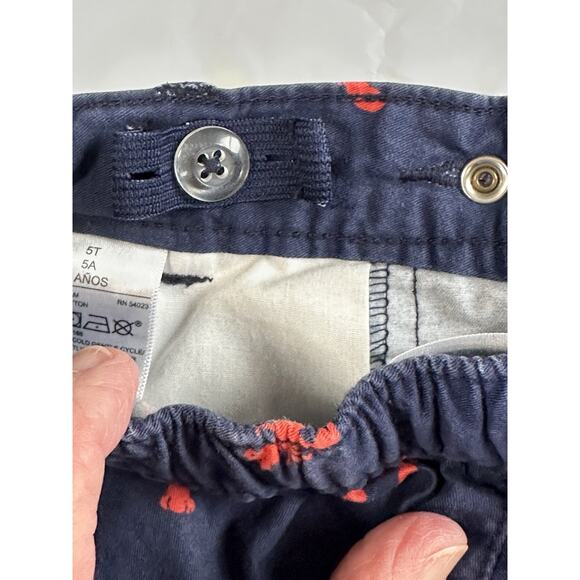 Old Navy Little Girl’s Shorts Size 5T Blue with Red Lobsters Adjustable Waist - Picture 8 of 9